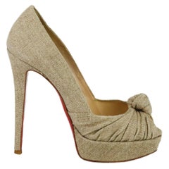 Christian Louboutin Greissimo Jute Platform Pumps EU 38 UK 5 US 8