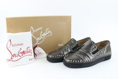 Christian Louboutin Grey Alucuir Pik Boat Flat 17clz0802 Formal Shoes