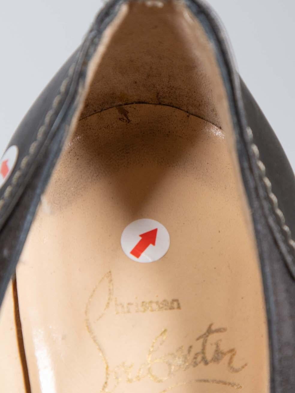 Christian Louboutin Grey Contrast Stitch Pumps Size IT 38.5 2