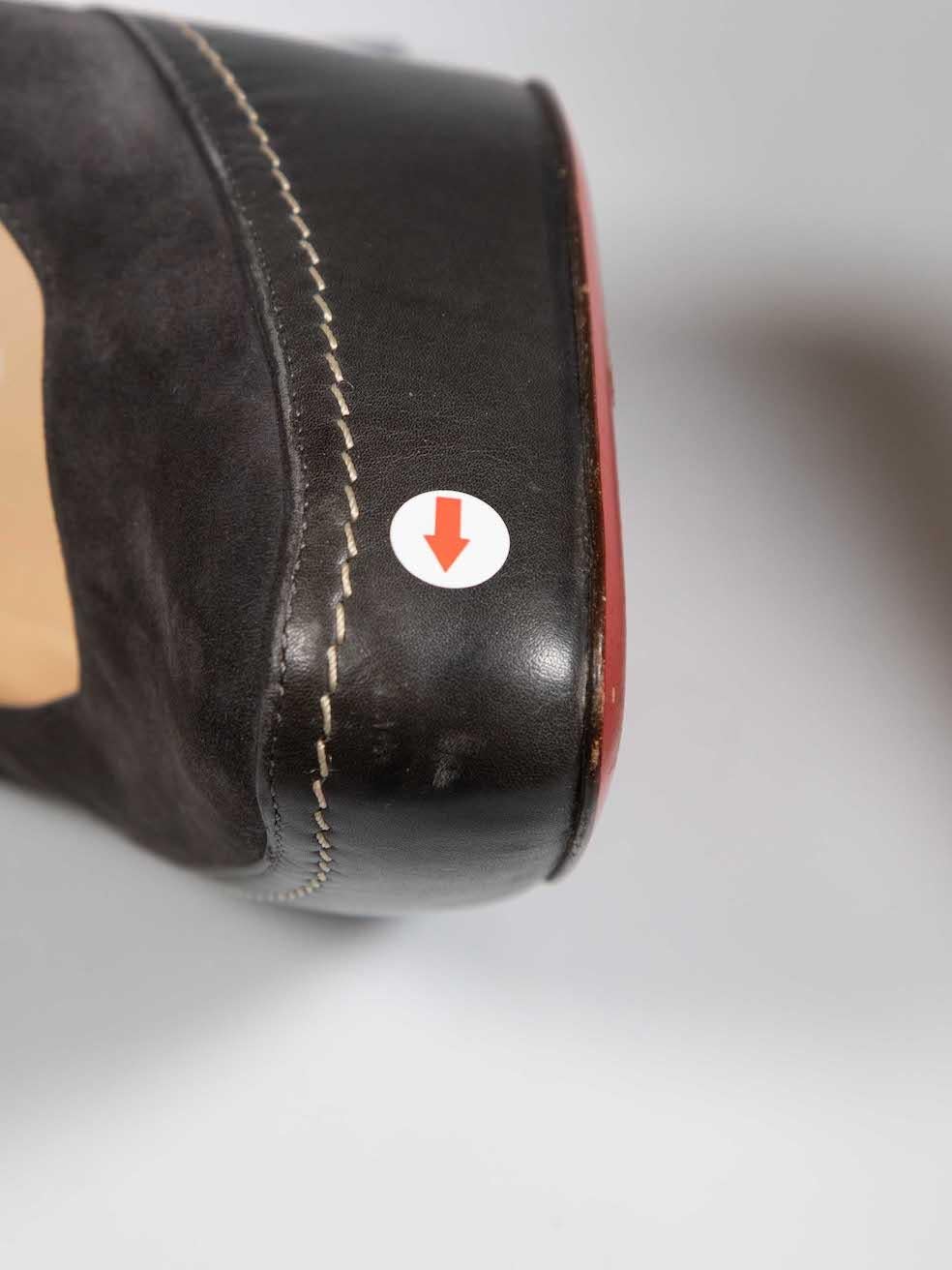 Christian Louboutin Grey Contrast Stitch Pumps Size IT 38.5 3