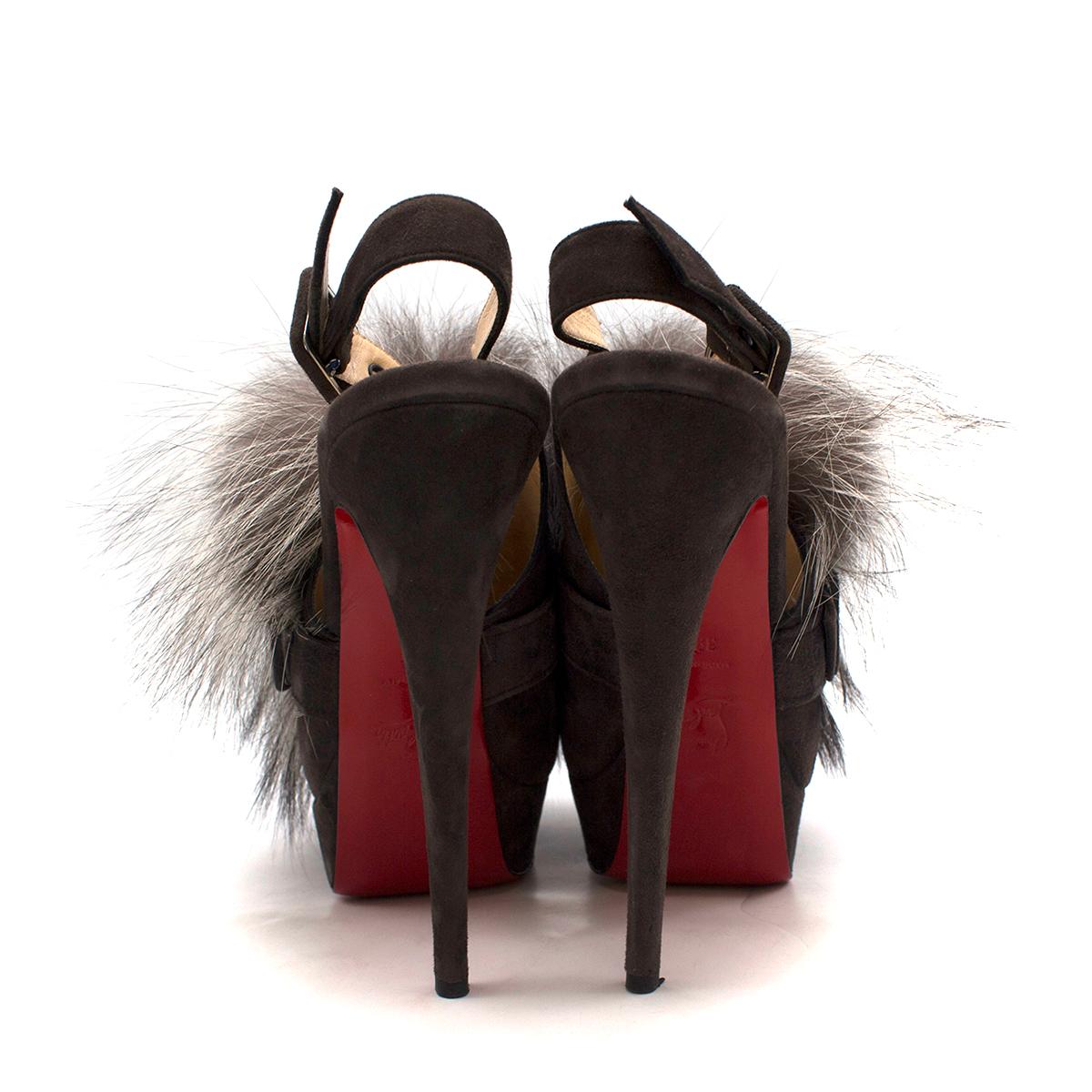 christian louboutin fur heels