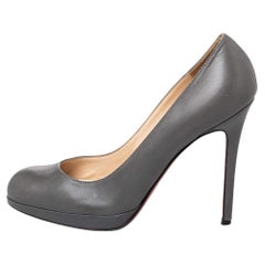 Christian Louboutin Grey Leather New Simple Pumps Size 39