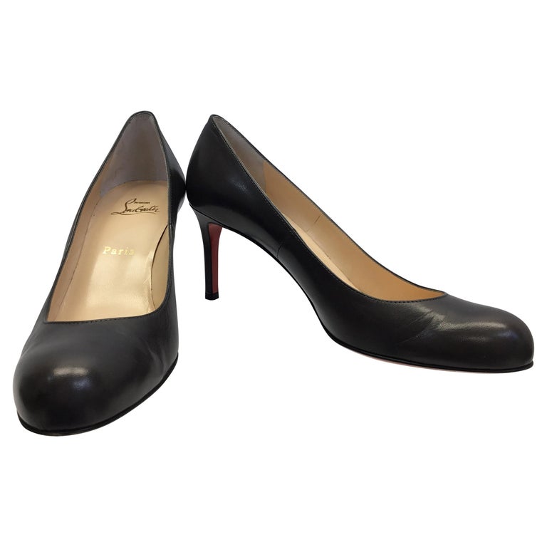 Christian Louboutin Grey Leather Pumps For Sale at 1stDibs
