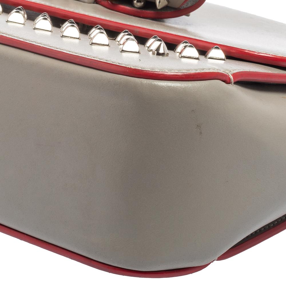 Christian Louboutin Grey Leather Small Spikes Sweet Charity Shoulder Bag 2
