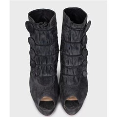 Christian Louboutin Grey Suede Ankle Boots - Size EU 39.5