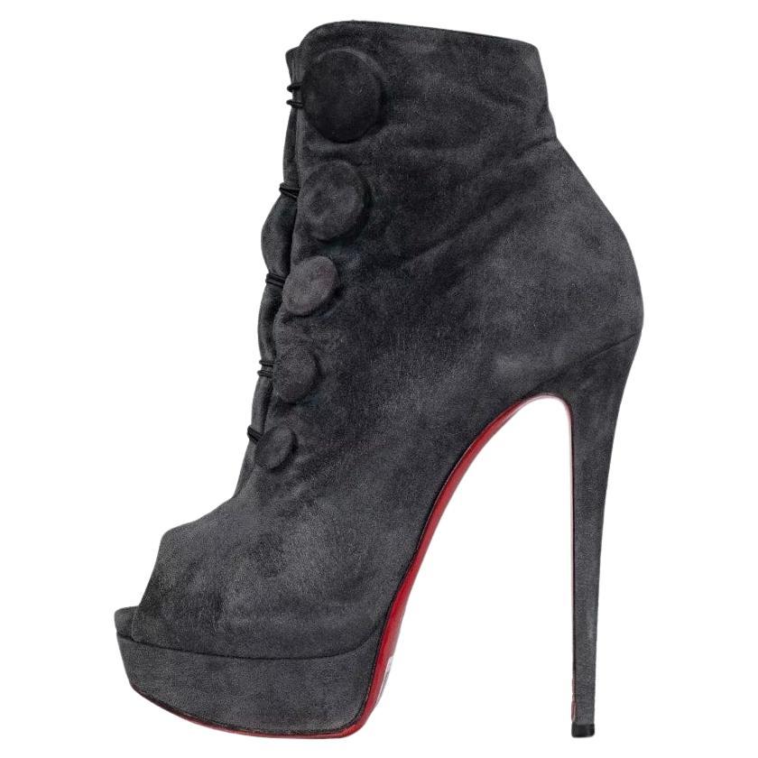 Christian Louboutin Bottines en daim gris - Taille EU 39.5
