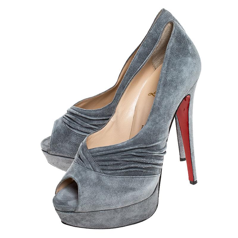 grey peep toe pumps