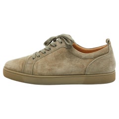 Christian Louboutin Grey Suede Low Top Sneakers Size45.5
