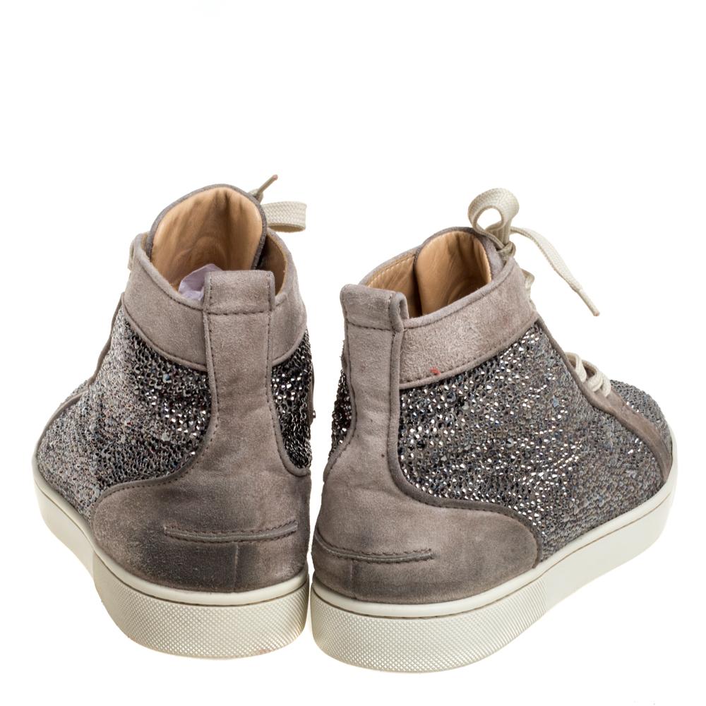 grey suede louboutin sneakers