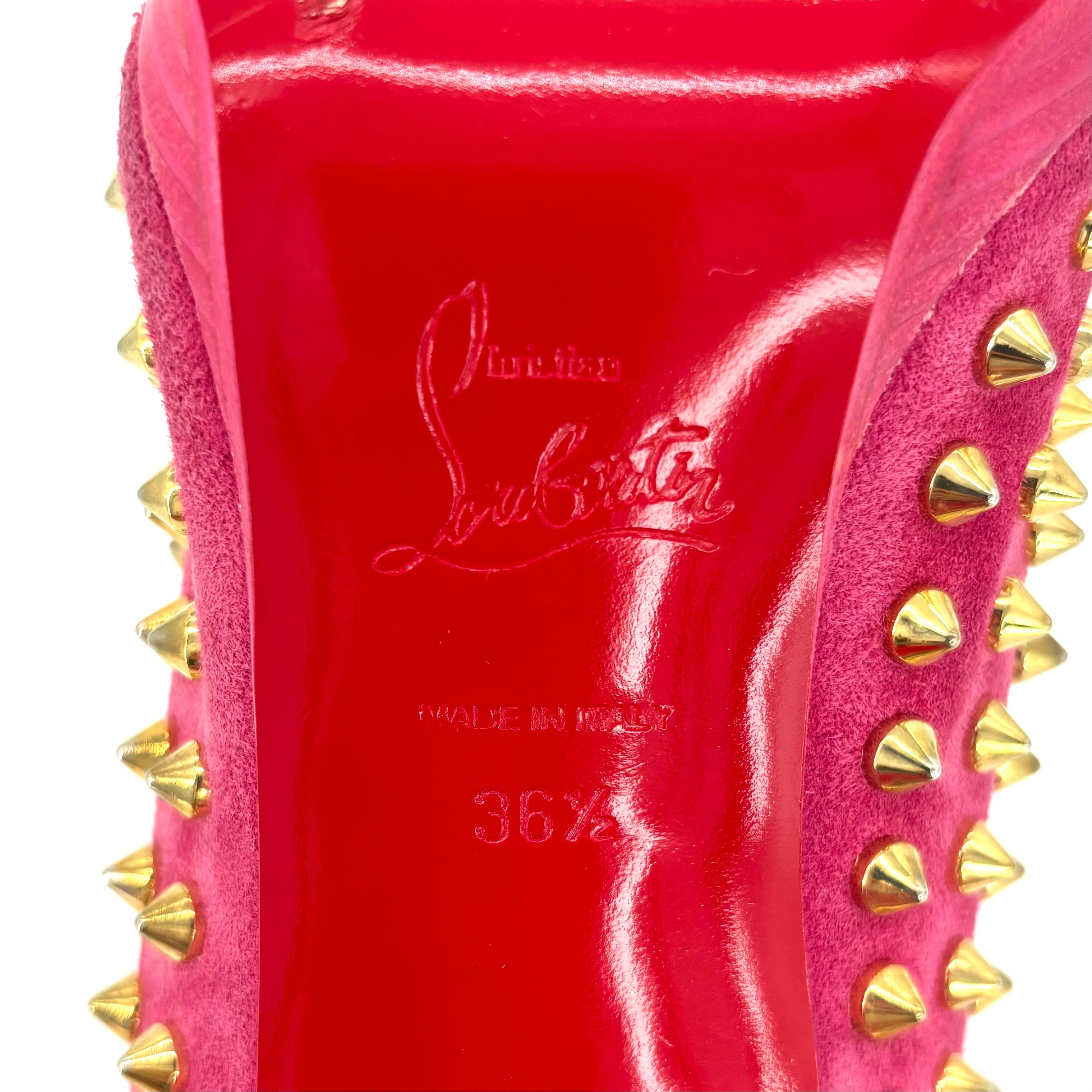 Christian Louboutin Guerilla 120 Rosa Pico Peep Toe Botas Zapatos Mujer 36.5 en venta 4