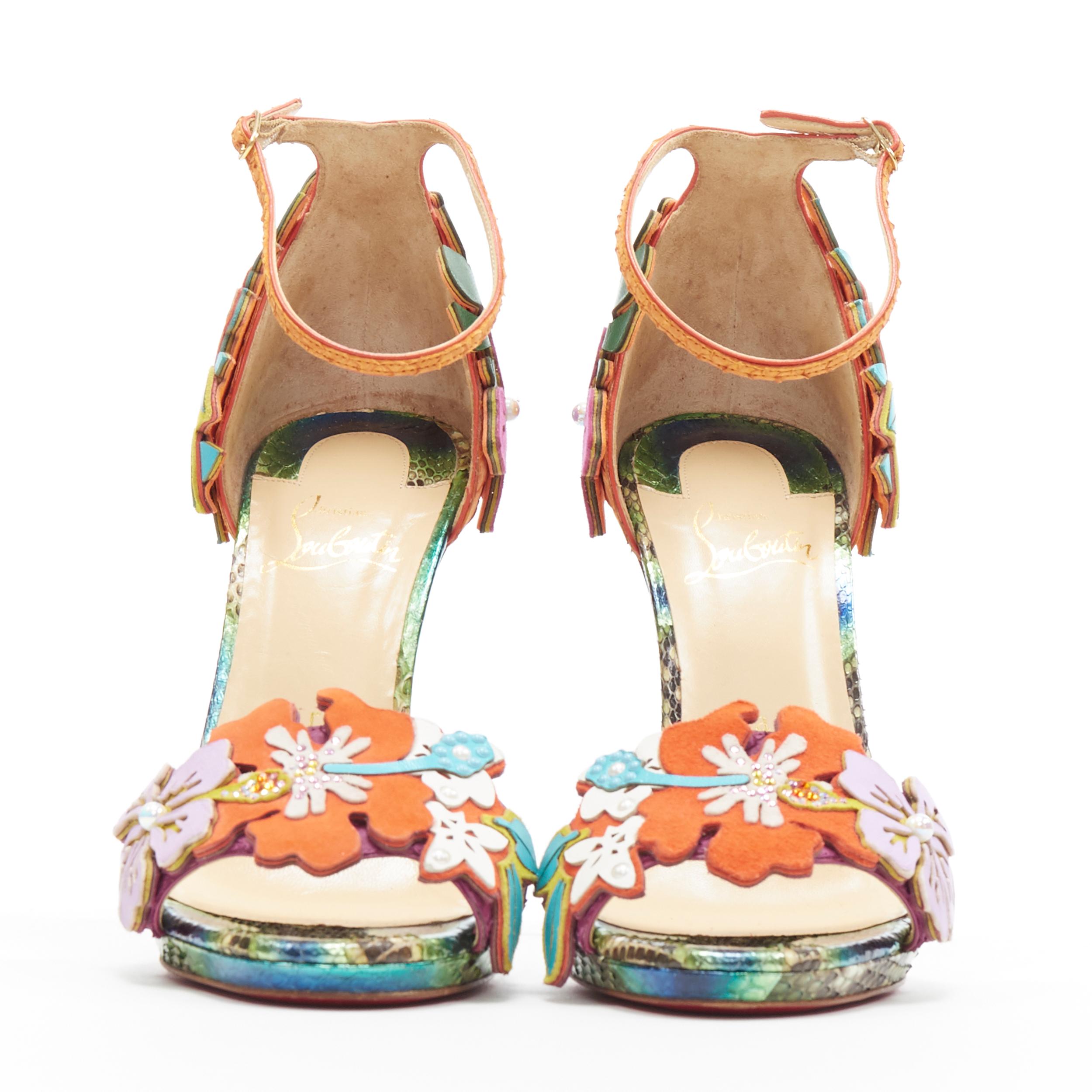 christian louboutin floral sandals