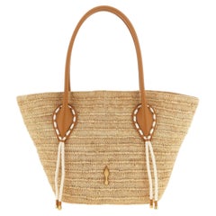 Sac cabas en raphia tressé à la main Christian Louboutin — Beige