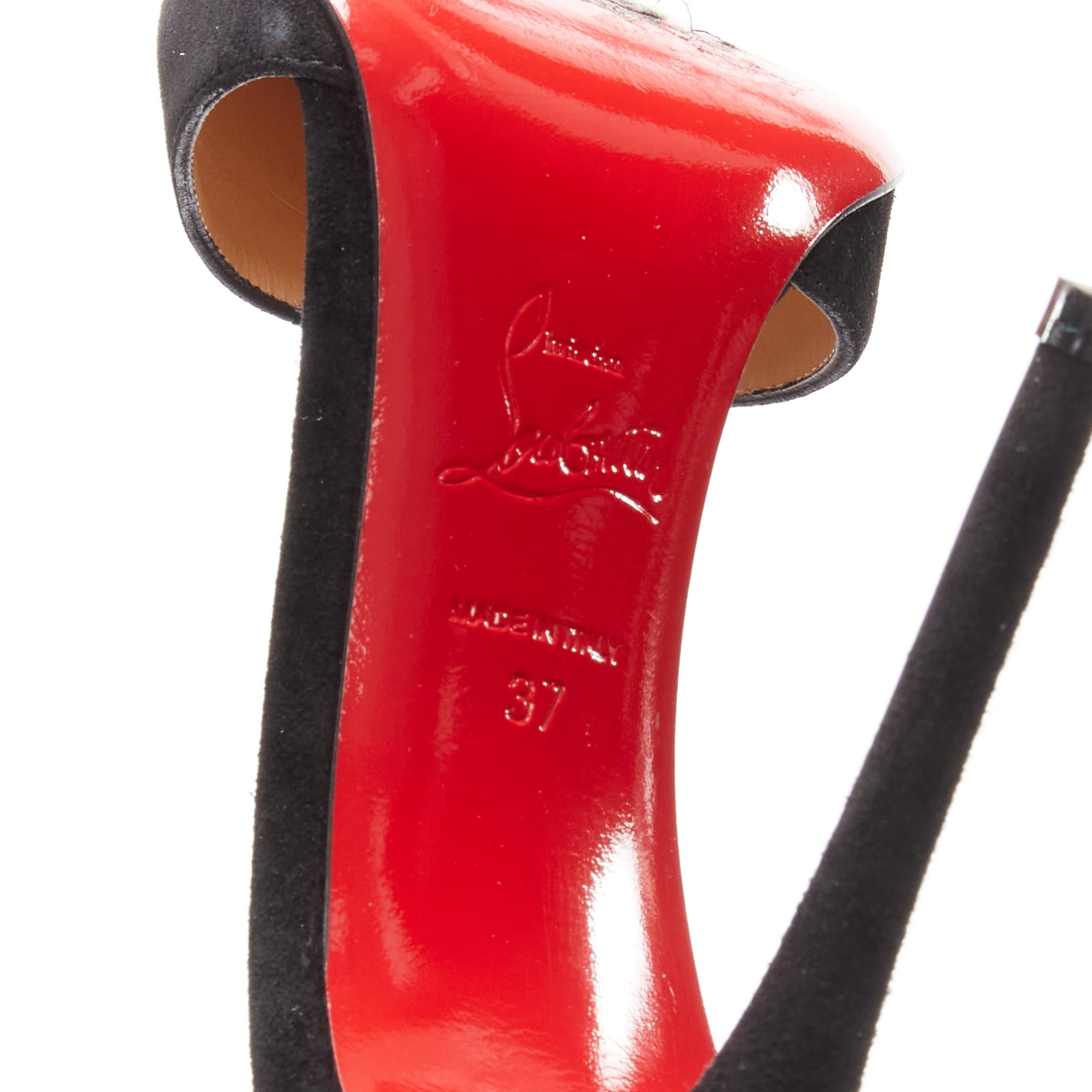 CHRISTIAN LOUBOUTIN Harler 100  suede big buckle ankle strap heel sandals EU37 5