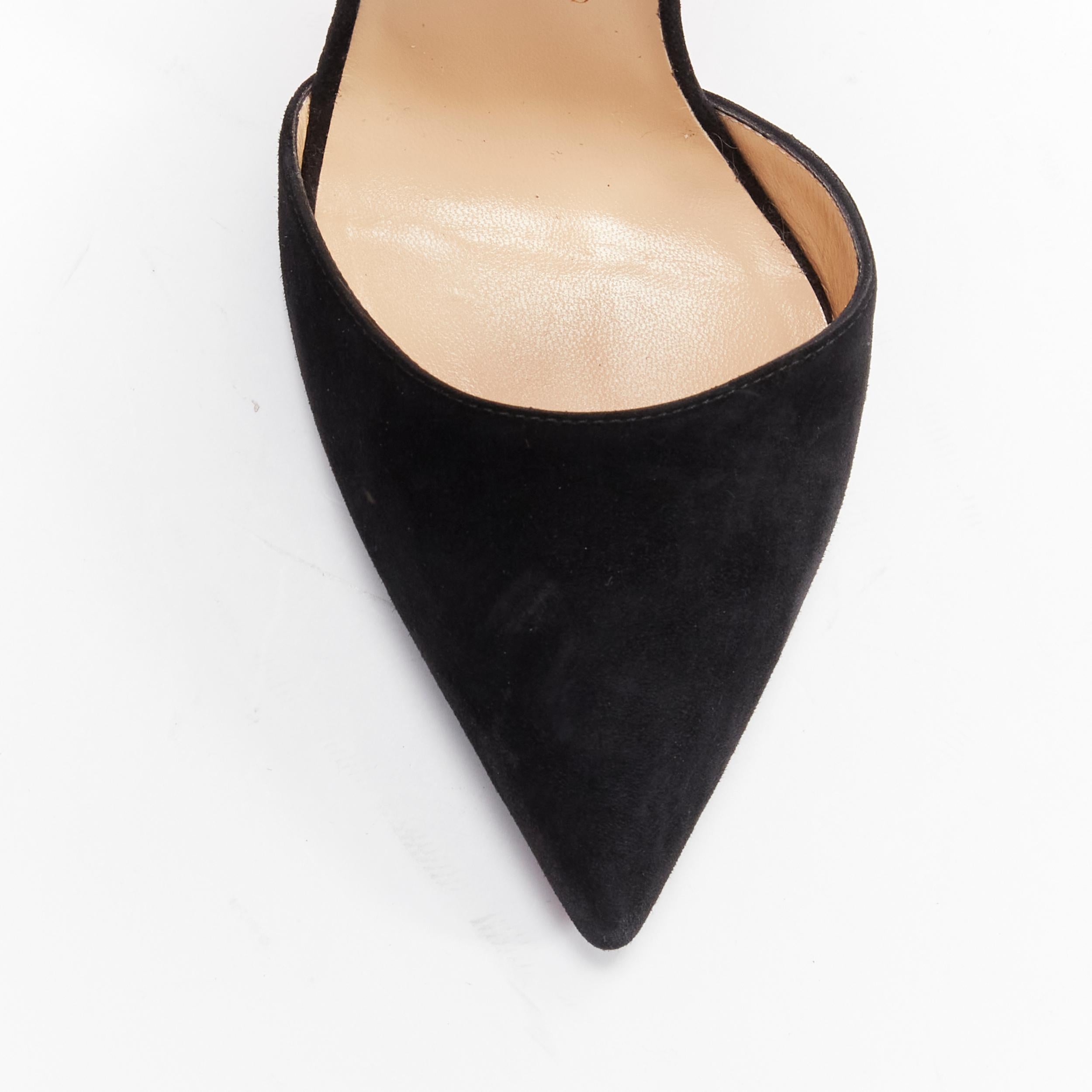 CHRISTIAN LOUBOUTIN Harler 100  suede big buckle ankle strap heel sandals EU37 1