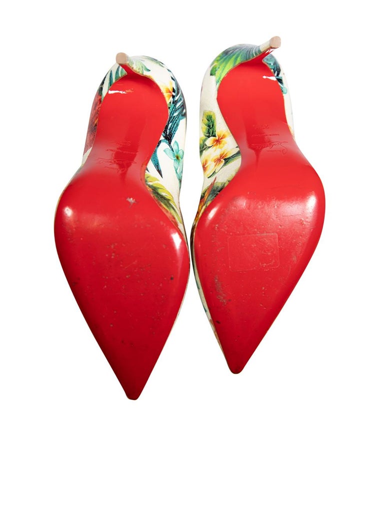 Christian Louboutin Hawaii Floral Print Pigalle Follies Pumps Size