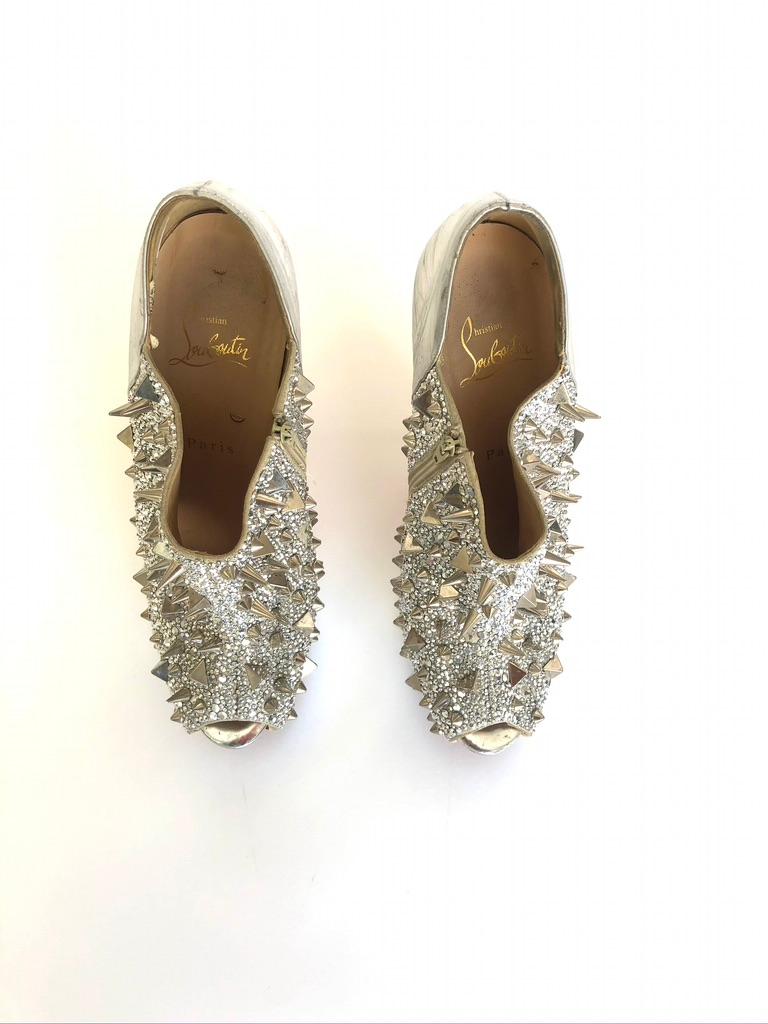 Gray CHRISTIAN LOUBOUTIN Heavily Embellished 