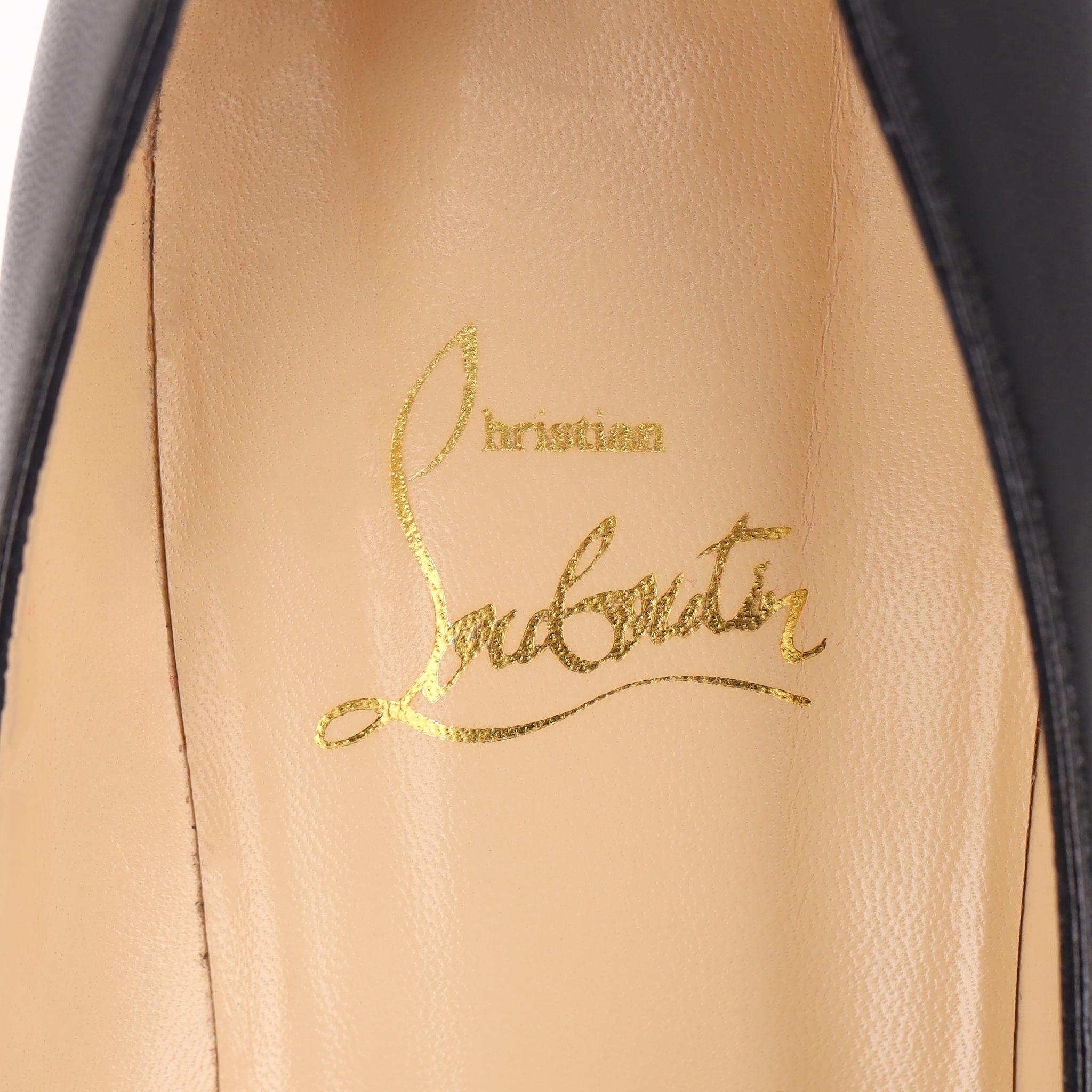 Tacchi Christian Louboutin con punta in vernice con stampa leopardo in vendita 2