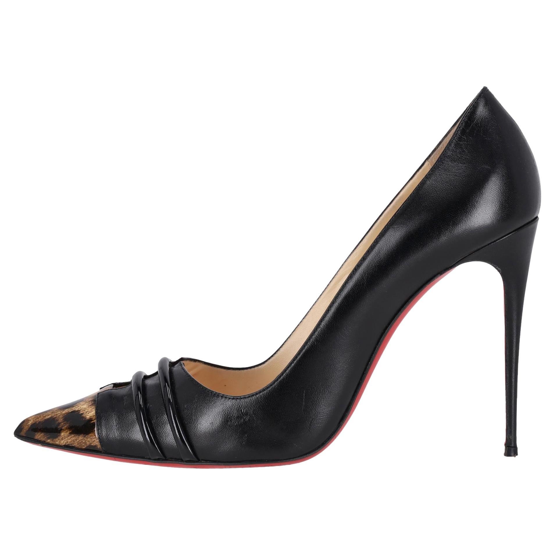 Tacchi Christian Louboutin con punta in vernice con stampa leopardo