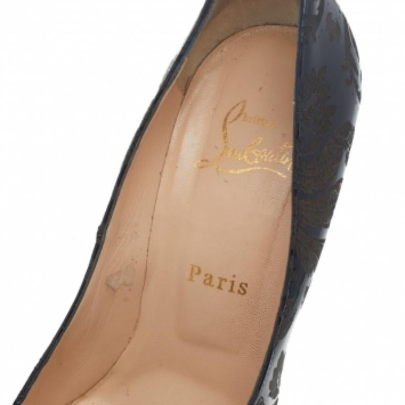 De las mujeres Christian Louboutin Alteza Arabesco Motivo Peep Toe Plataforma Bombas Tamaño 38.5 en venta