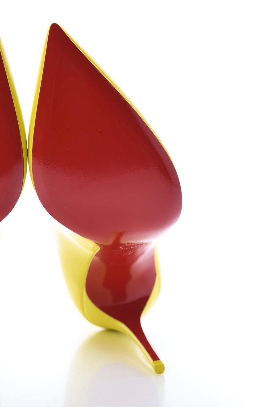 Christian Louboutin Hot Chick 100 - Escarpins Citrus en cuir verni, taille 36, état neuf avec étiquettes Pour femmes en vente