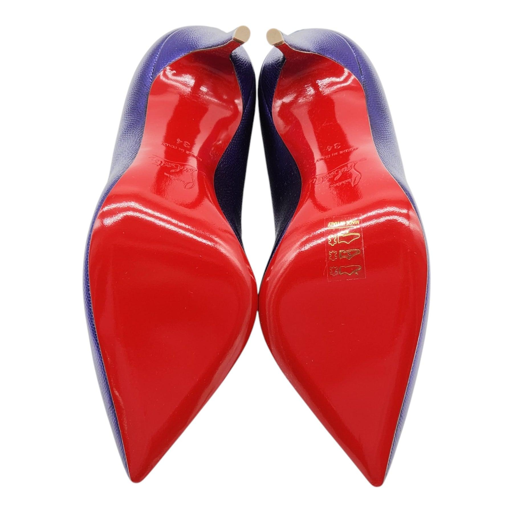 Women's Christian Louboutin Hot Chick Pumps Leather in Purple For Sale