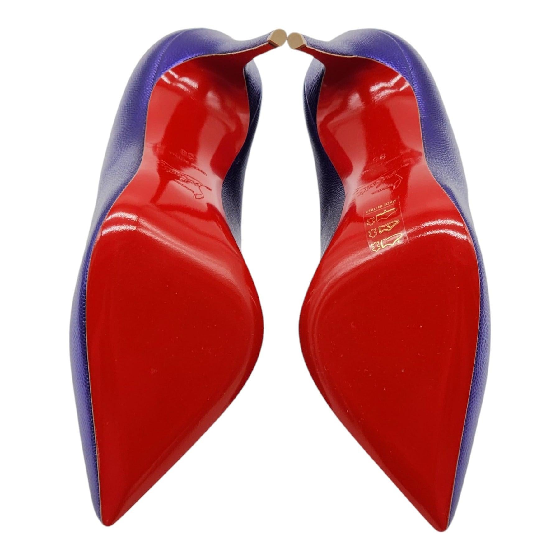 Women's Christian Louboutin Hot Chick Pumps Leather in Purple Size 36 For Sale