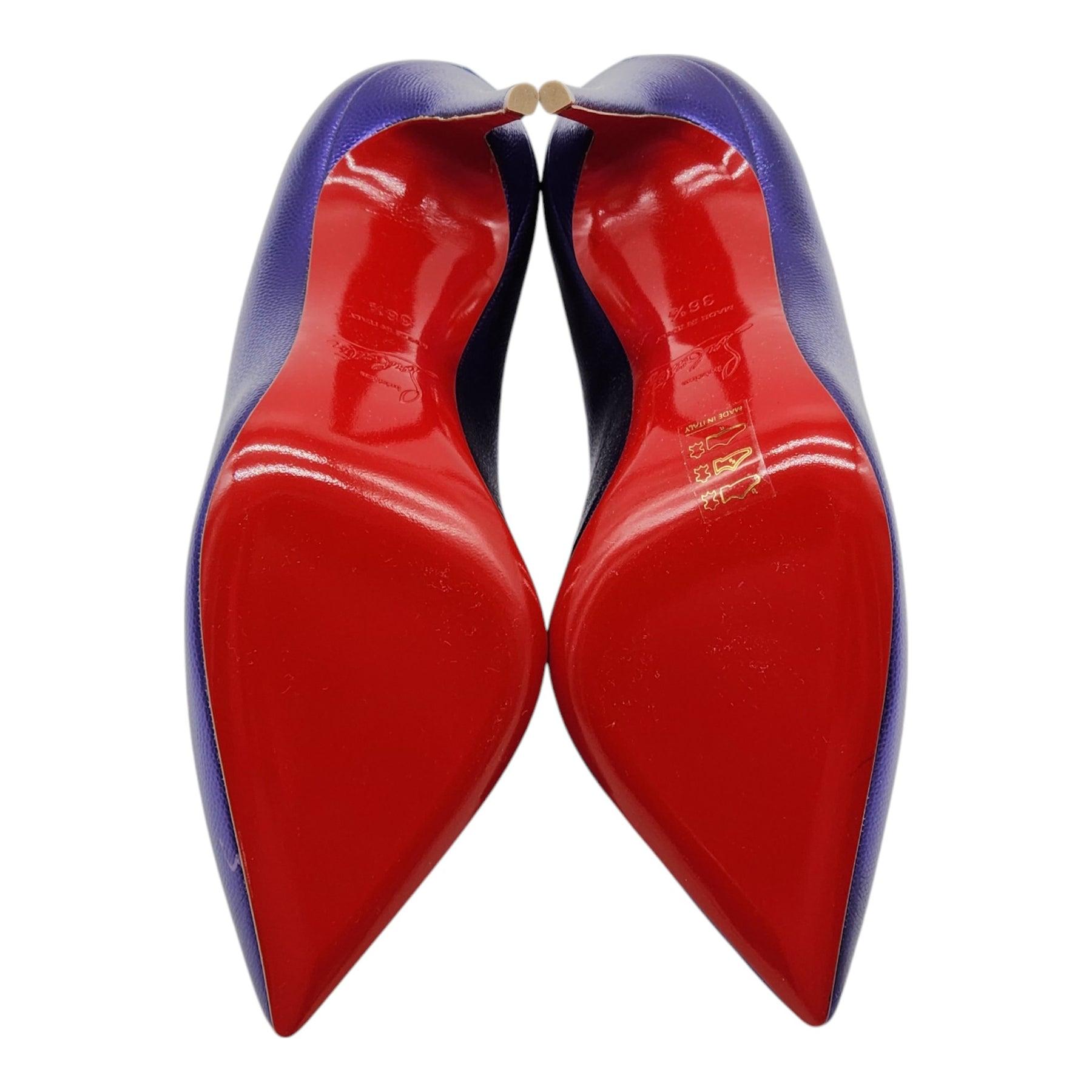 Women's Christian Louboutin Hot Chick Pumps Leather in Purple Size 36.5 For Sale