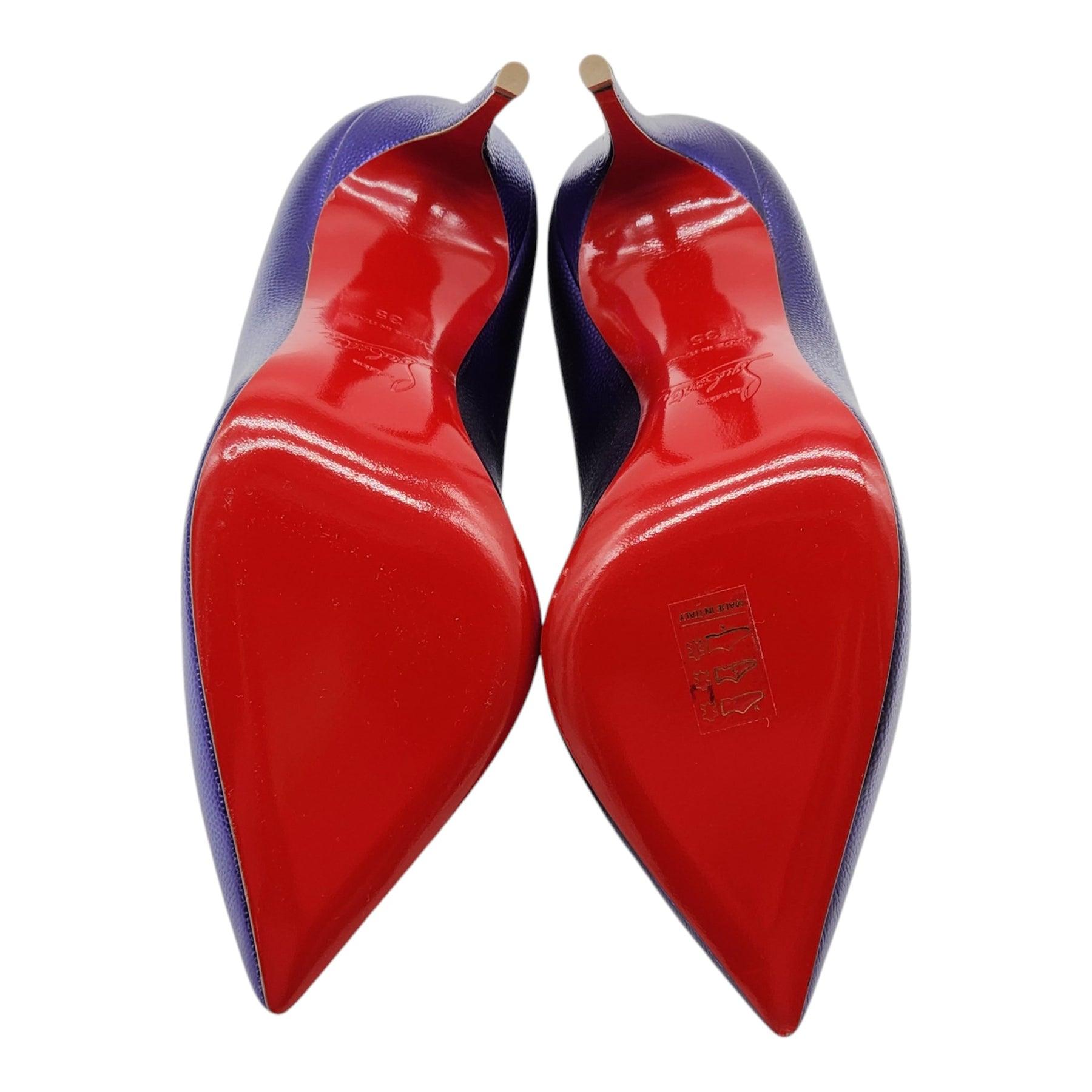 Christian Louboutin Hot Chick Pumps in pelle viola misura 35 In condizioni ottime in vendita a Los Angeles, CA