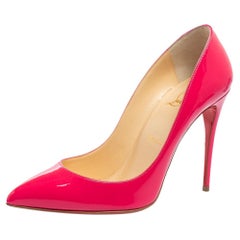 Christian Louboutin Hot Pink Patent Leather Kate Pumps Size 38