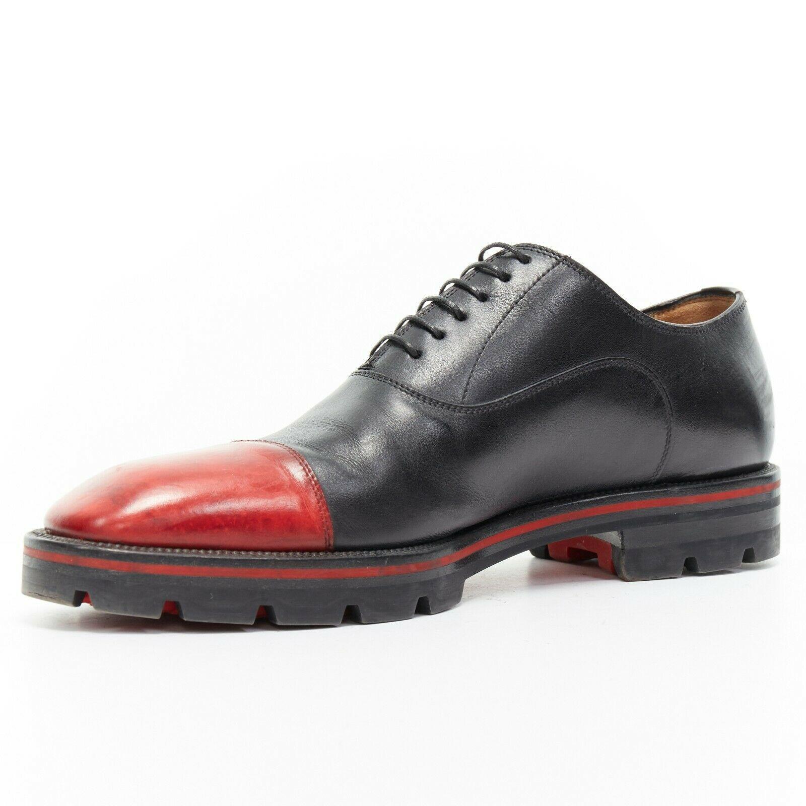 CHRISTIAN LOUBOUTIN Hubertus red toe rubber lug sole oxford shoes 