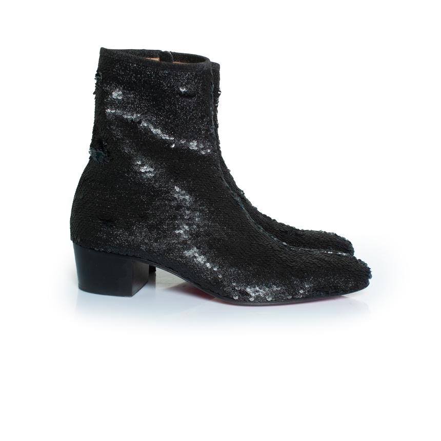 Christian Louboutin, bottines à paillettes Huston Pour hommes en vente