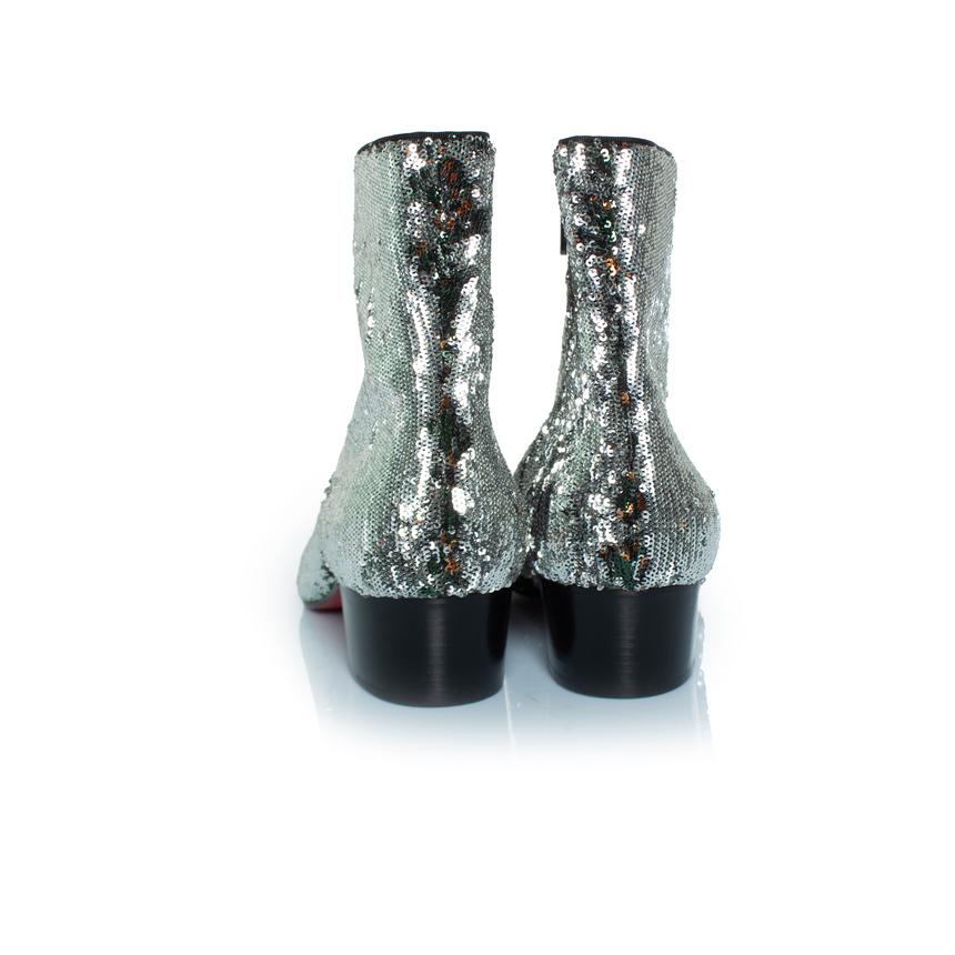 Christian Louboutin, botas Huston glitter en plata en venta 2