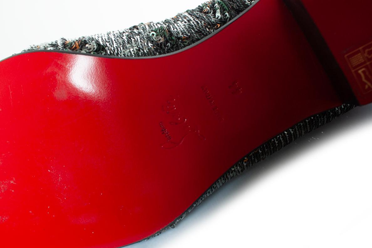 Christian Louboutin, botas Huston glitter en plata en venta 3