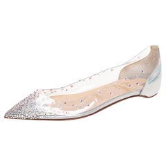 Christian Louboutin Iridescent Leather and PVC Degrastrass  Ballet Flats Size 37