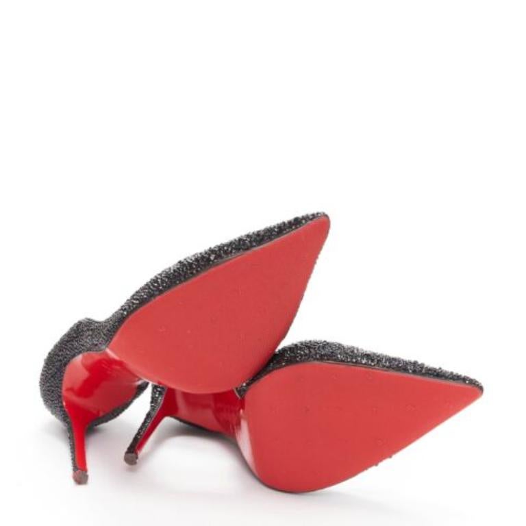 CHRISTIAN LOUBOUTIN Iriza 100 escarpins dorsay noirs strass EU38 en vente 6