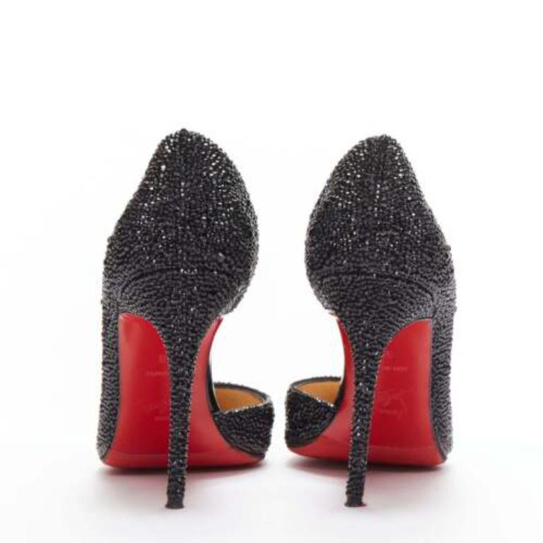 CHRISTIAN LOUBOUTIN Iriza 100 escarpins dorsay noirs strass EU38 Pour femmes en vente