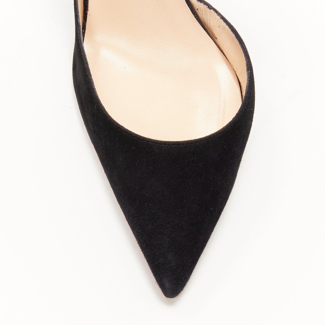 CHRISTIAN LOUBOUTIN Iriza 100 black suede dorsay stiletto pump EU38 For Sale 1