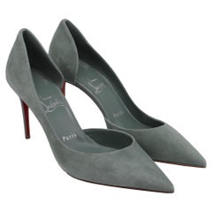Christian Louboutin Iriza 85 Pumps in Green Suede