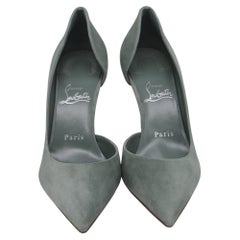 Christian Louboutin Iriza 85 Pumps in Green Suede