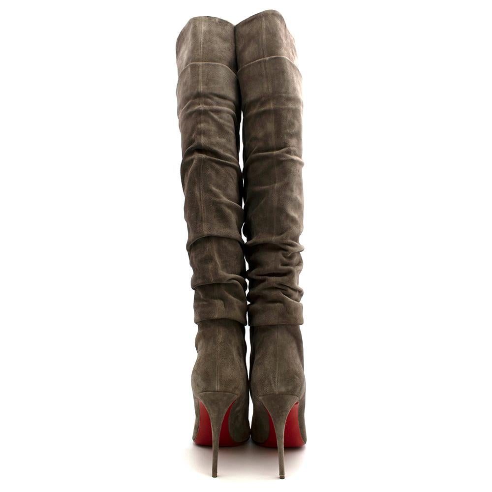 ruched suede boots