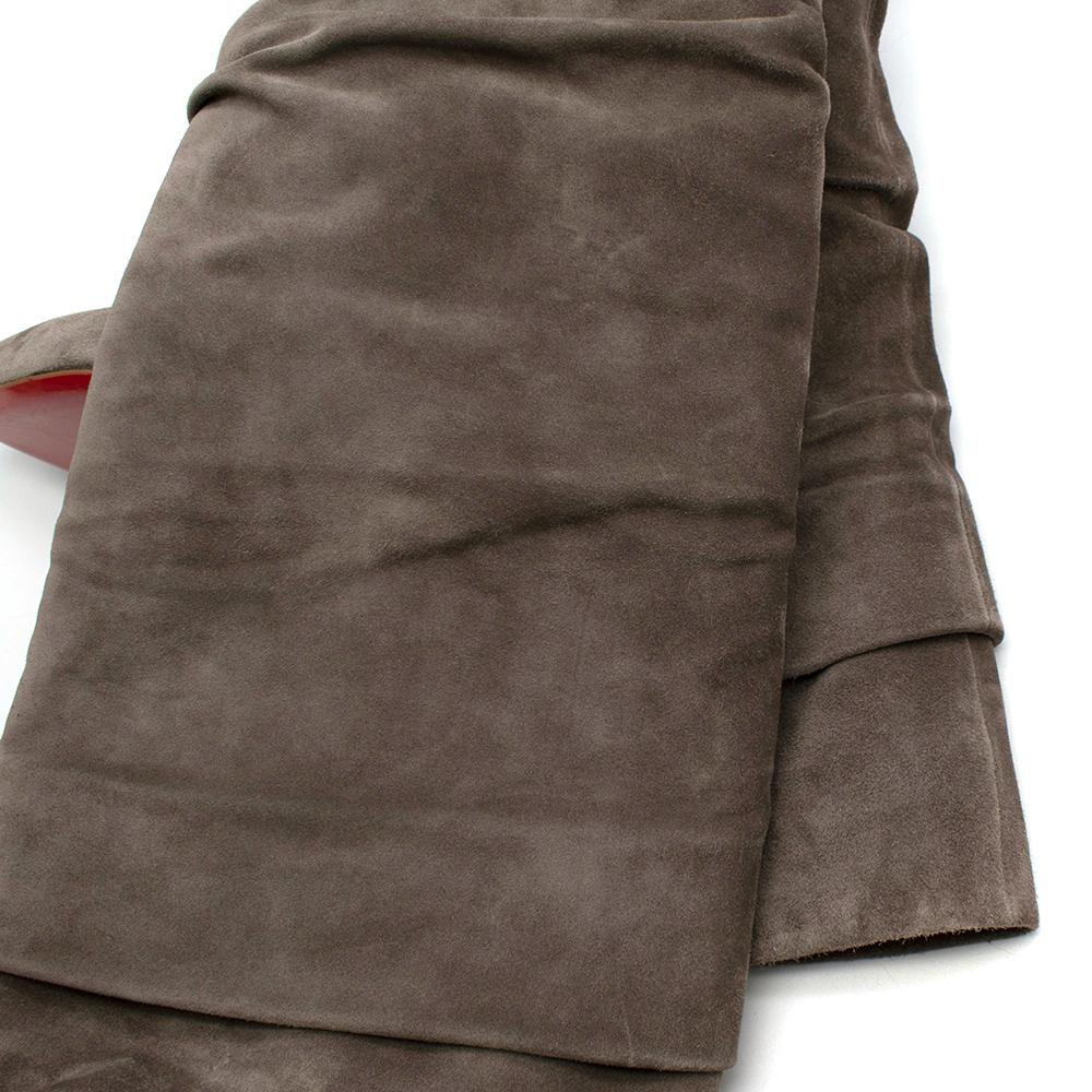 Christian Louboutin Ishtar Botta 100 ruched suede knee boots For Sale 3