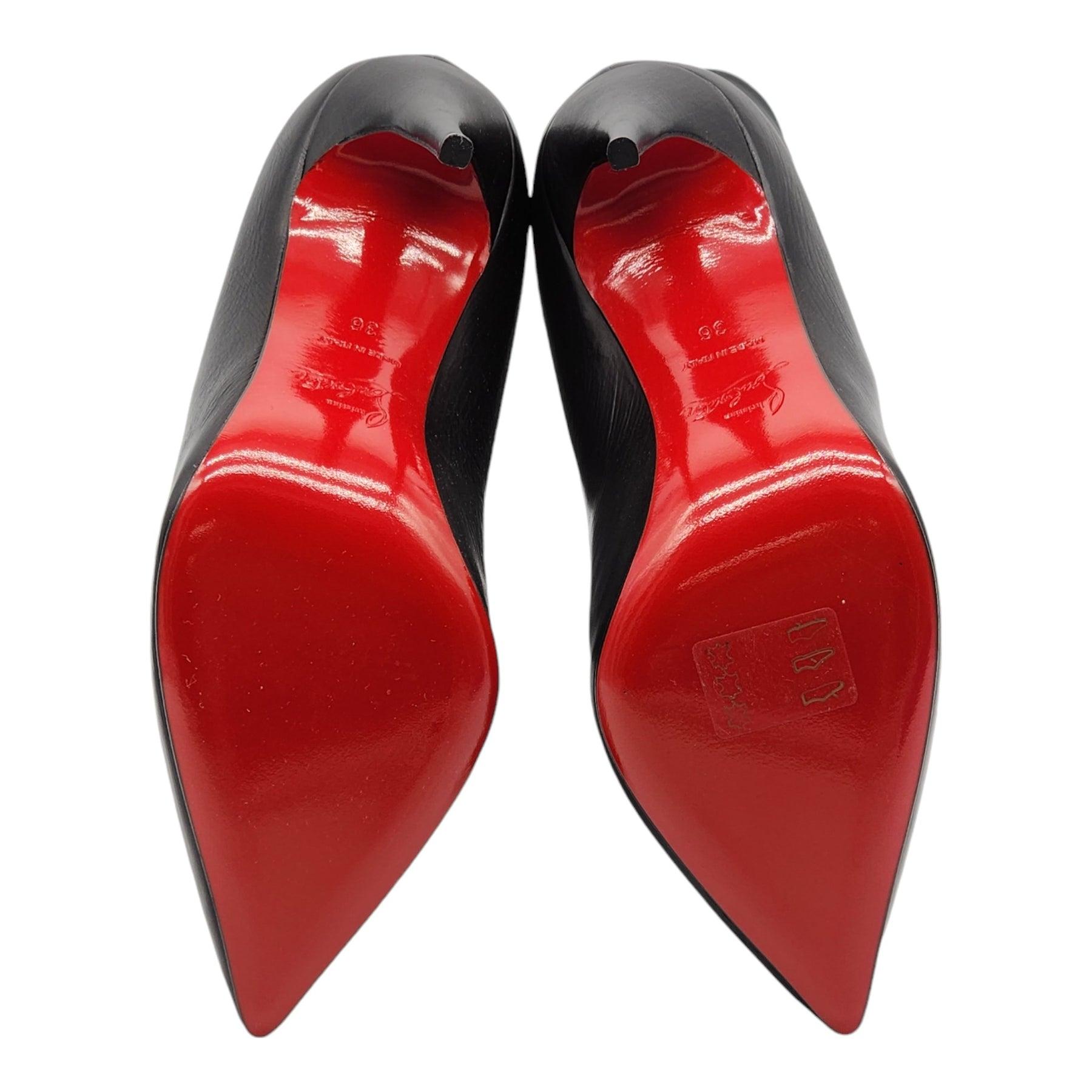 Christian Louboutin Ishtar Stiletto Boots en cuir noir Taille 35.5 Excellent état - En vente à Los Angeles, CA