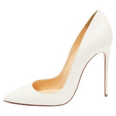 Used Christian Louboutin Ivory Leather So Kate Pumps Size 38.5