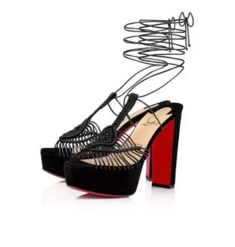 Christian Louboutin Janis In Heels Alta 130 Sandals Sz 36.5 NWT In New Condition For Sale In Paradise Island, BS