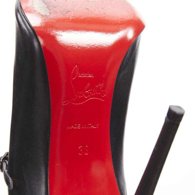 CHRISTIAN LOUBOUTIN Kadreyana 100 black caged strappy leather pump EU38 For Sale 5