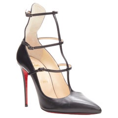 Christian Louboutin Black Leather Lillian Strappy Pumps Size 38 Christian  Louboutin