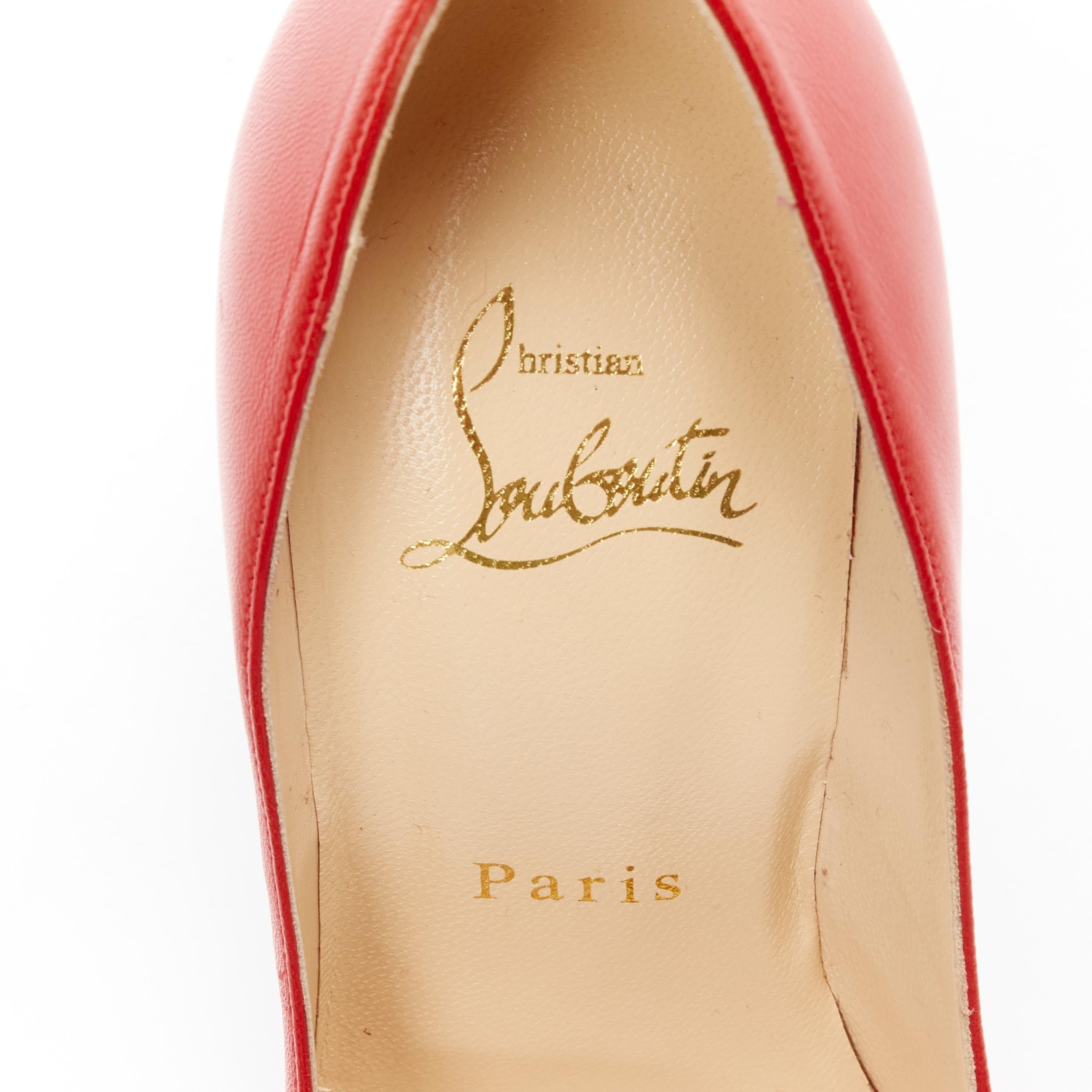 CHRISTIAN LOUBOUTIN Kate 100 lipstick red leather pointy pigalle high pump EU36 For Sale 2