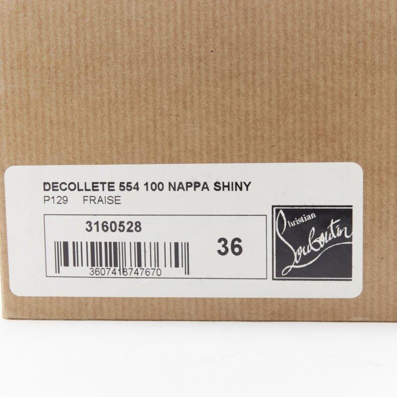 CHRISTIAN LOUBOUTIN Kate 100 rojo carmín cuero puntiagudo bomba alta pigalle EU36 en venta 7
