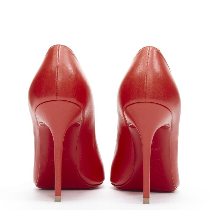 De las mujeres CHRISTIAN LOUBOUTIN Kate 100 rojo carmín cuero puntiagudo bomba alta pigalle EU36 en venta