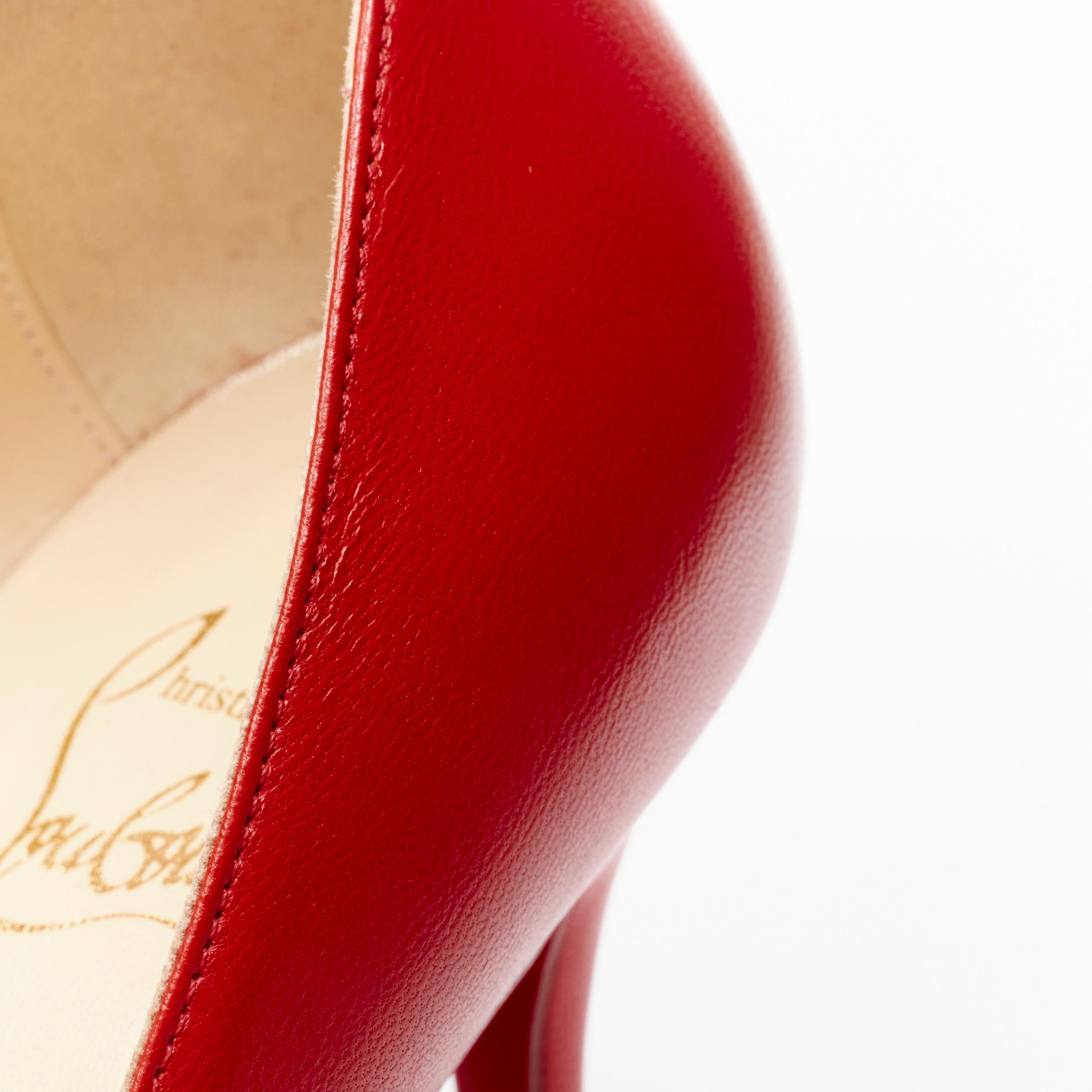 CHRISTIAN LOUBOUTIN Kate 100 lipstick red leather pointy pigalle high pump EU36 For Sale 1